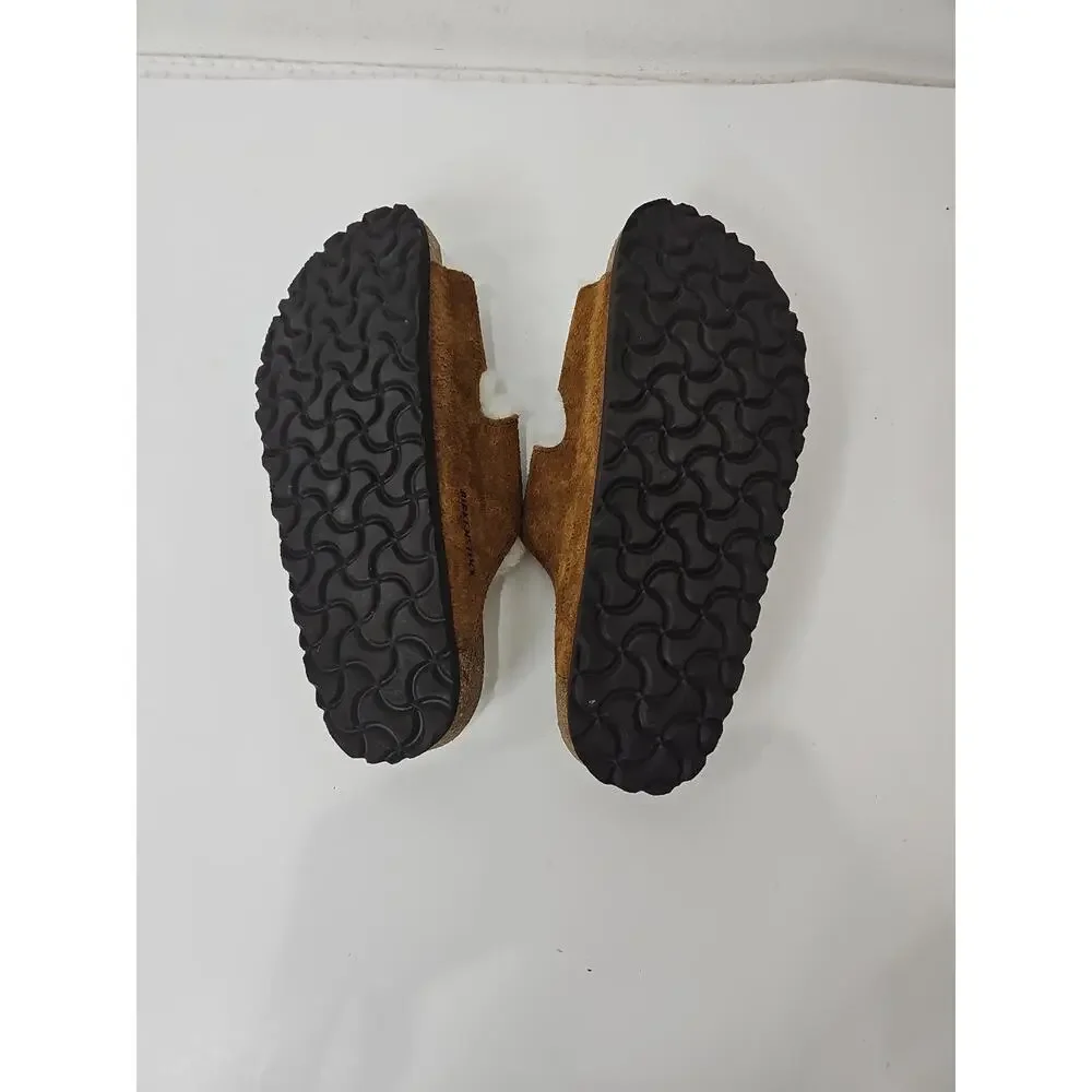 Birkenstock Arizona Shearling Suede Buckle Sandals Size 38/ 7